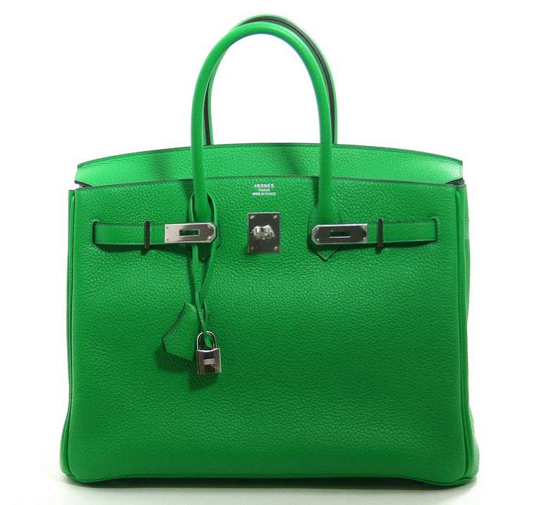 Hermès 35 cm Bambou Clemence Leather Birkin Bag In New Condition In New York City & Hamptons, NY