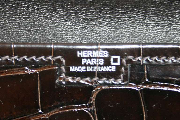 Hermès Havane Alligator Jige Clutch 2