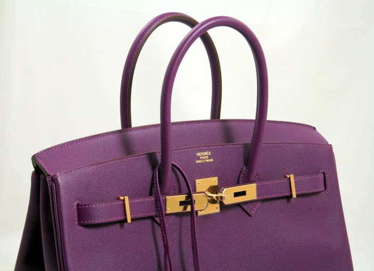 Anemone 35 cm Birkin Epsom Gold Hardware 4