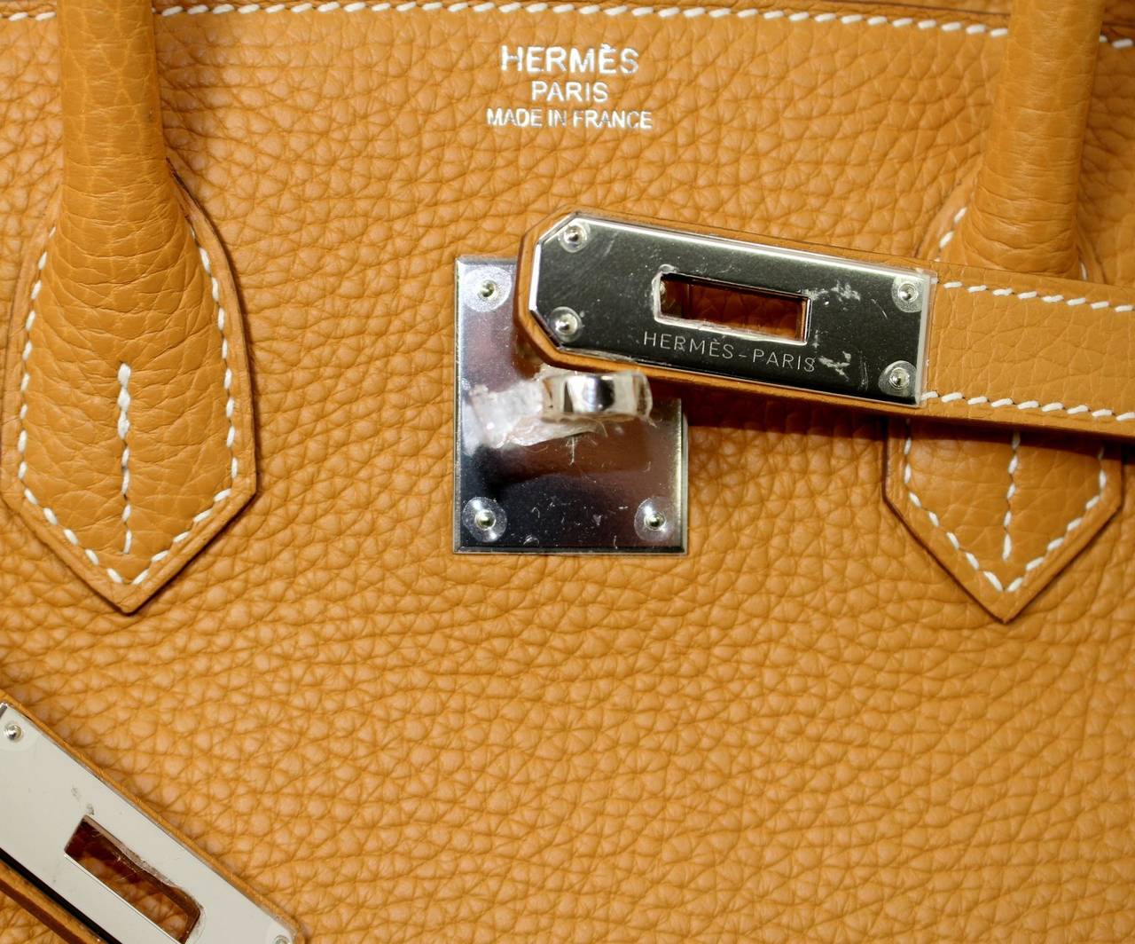 Hermes Fjord Leather Birkin Bag- 35 cm in Sable Brown with PHW For Sale 2