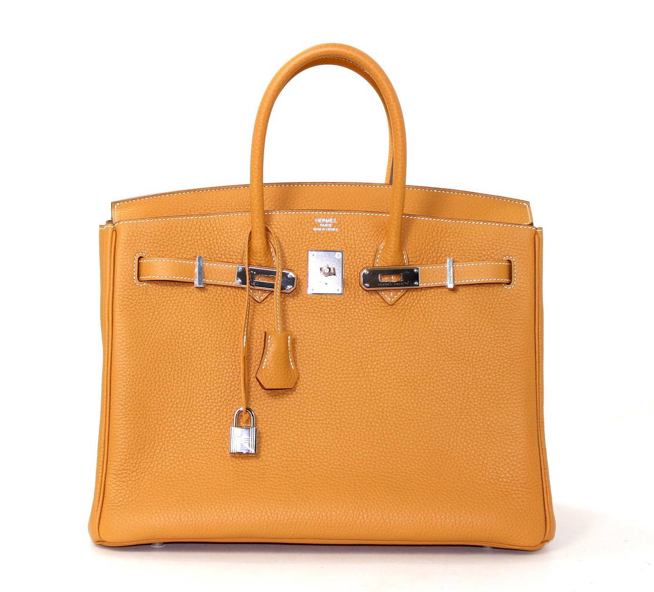 Hermes Fjord Leather Birkin Bag- 35 cm in Sable Brown with PHW For Sale 3