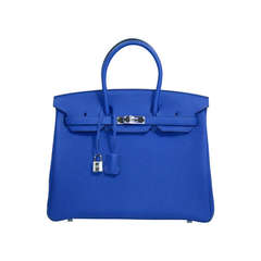 Hermès  Bleu Electrique Togo Leather 35 cm Birkin