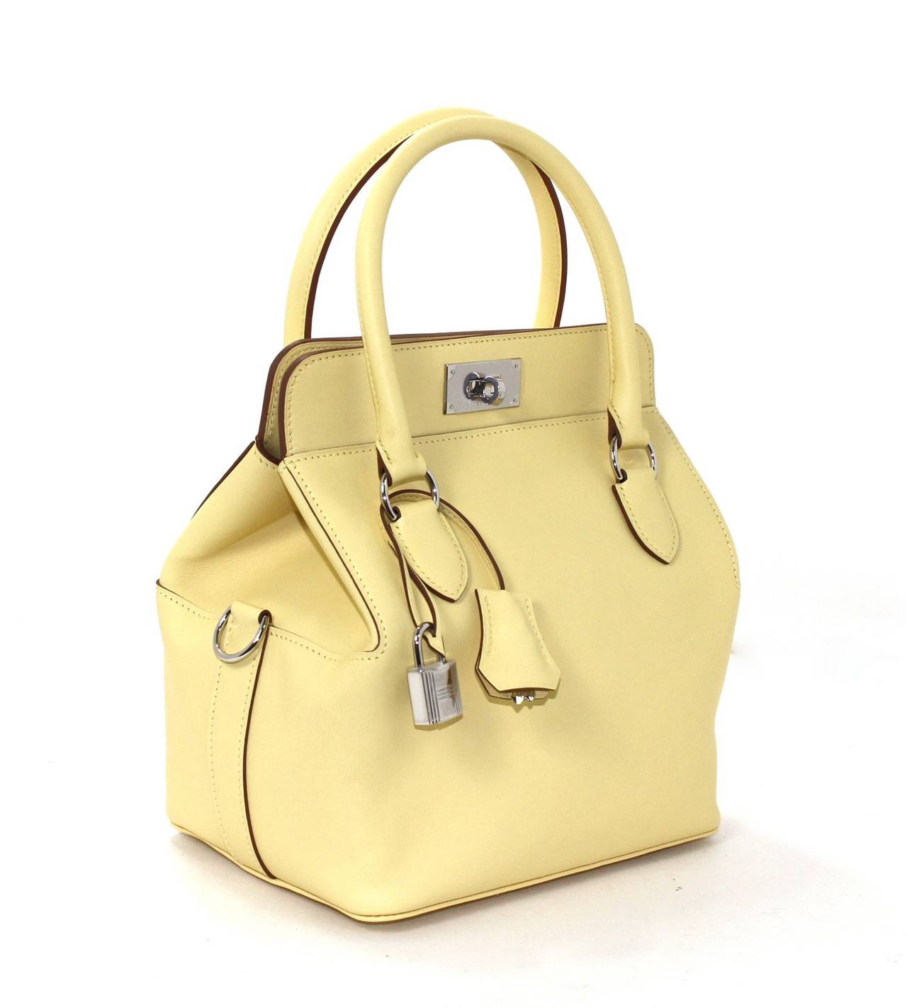 Hermes 20 cm Tool Box Tote in Yellow Swift Leather with Palladium ...  