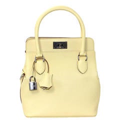 Hermes 20 cm Tool Box Tote in Yellow Swift Leather with Palladium