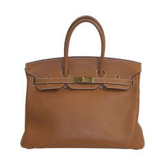 Hermès 35 cm Gold Togo Leather Birkin Bag