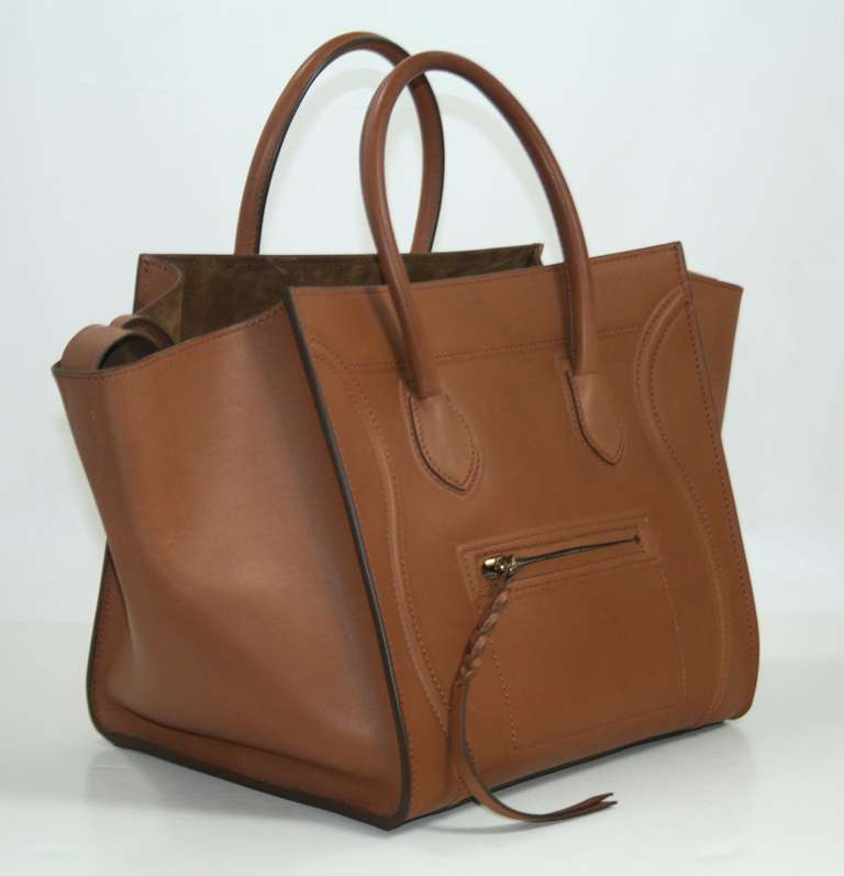 Women's Celine Luggage Box Calf Phantom Bag