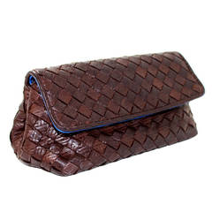 Bottega Veneta Small Brown Leather Cosmetic Case Clutch Wallet