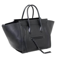 Celine Medium Phantom Shopper- Black Leather with Black Hardware