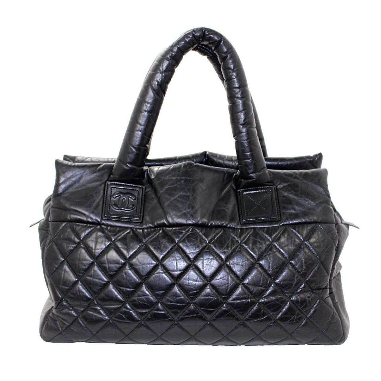 Chanel Black COCO COCOON Lambskin Tote- XL size For Sale