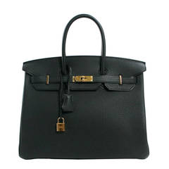 Hermes Birkin Bag- Black Togo Leather, Gold Hardware 35 cm size
