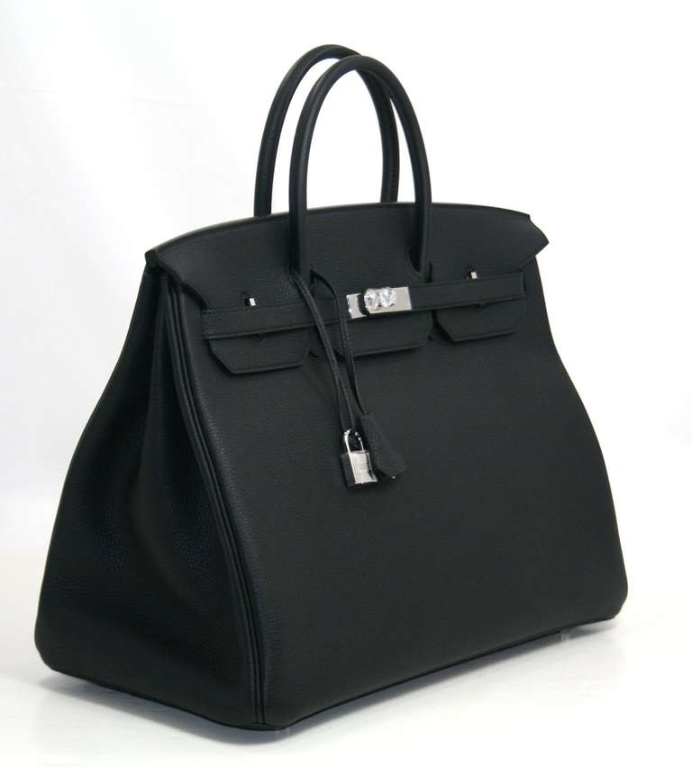 Hermes Birkin Bag in Black Togo with Palladium 40 cm size 3