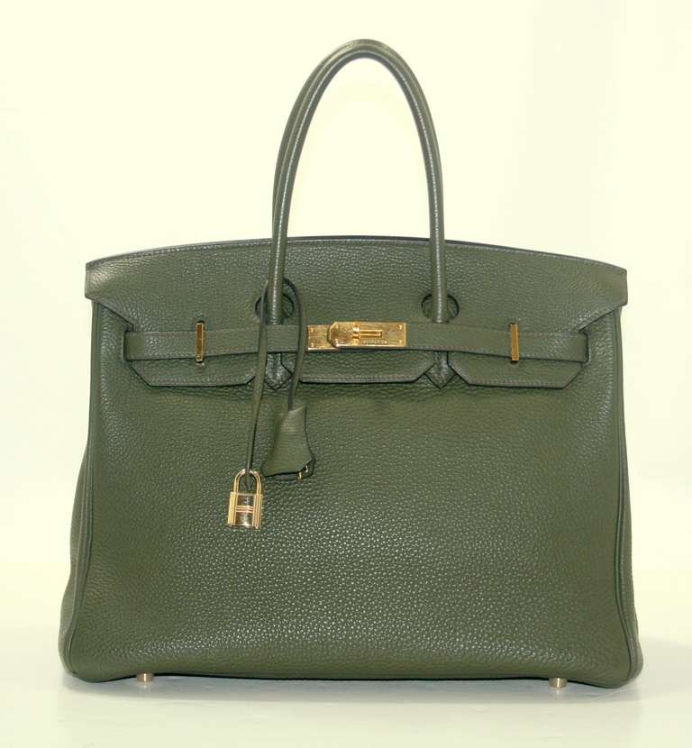 Hermès 35 cm Vert Olive Togo Leather Birkin with Gold