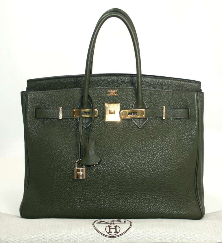 Hermès 35 cm Vert Olive Togo Leather Birkin with Gold 4