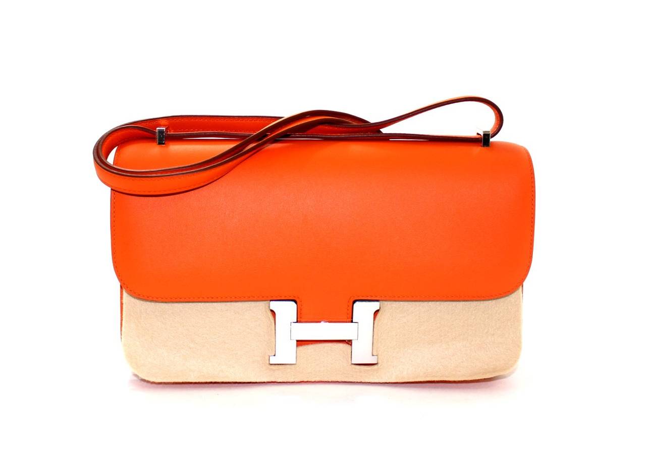Hermes Orange Swift Leather Constance ELAN For Sale 4