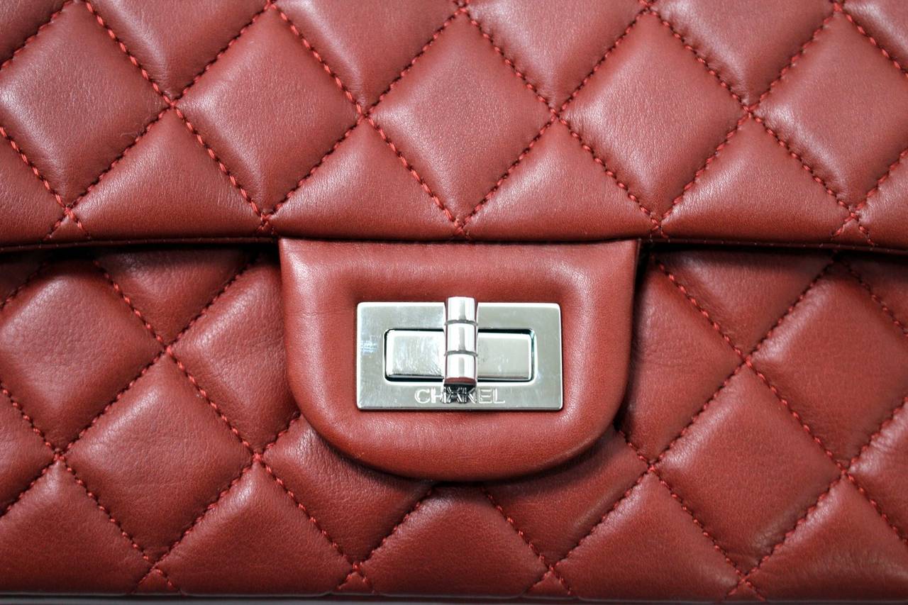 Chanel Red Leather Beaded Strap Crossbody Flap Bag For Sale 1