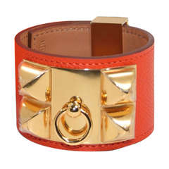 Hermès Orange Epsom Leather CDC Bracelet