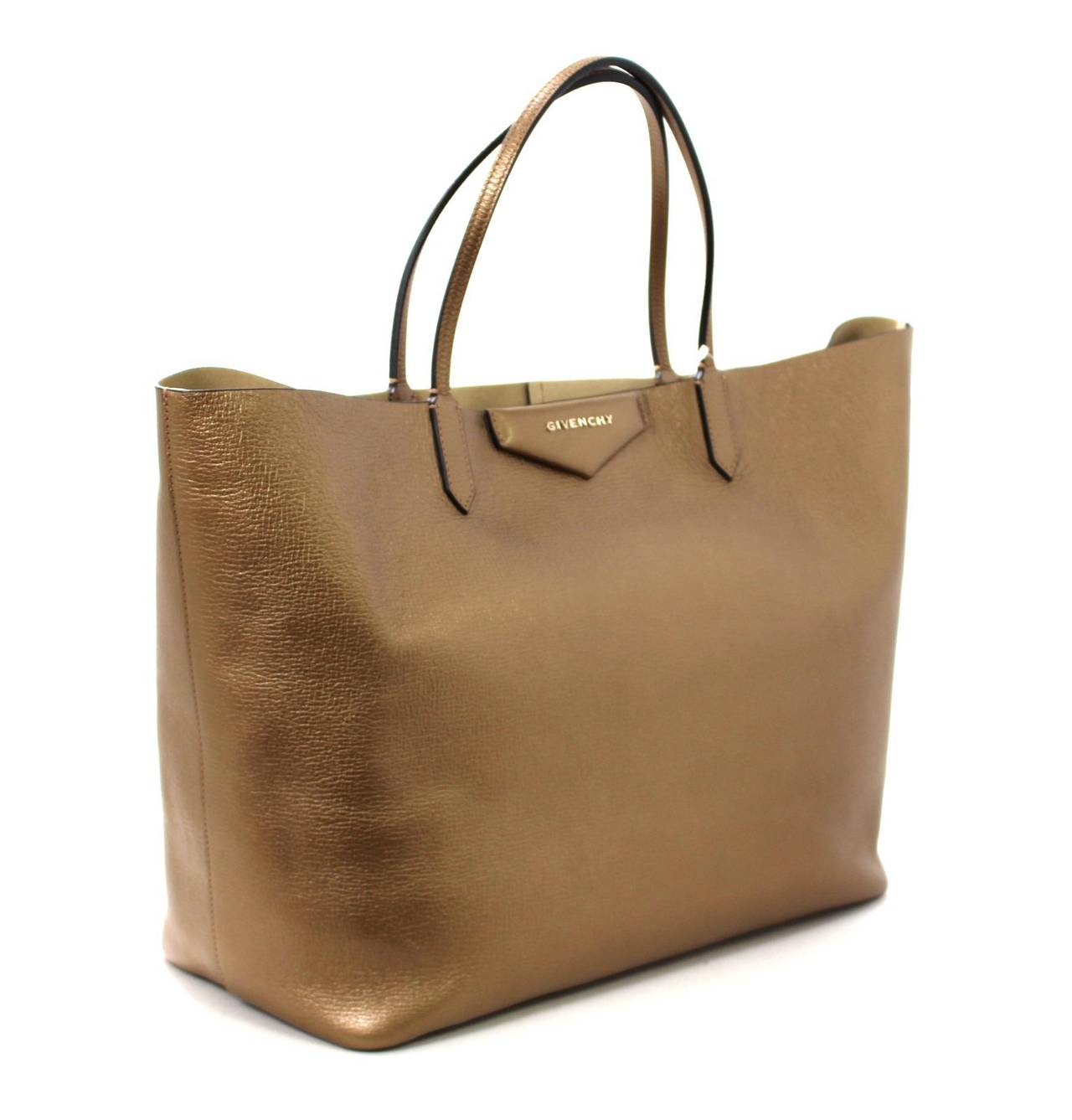 Brown Givenchy Antigona Leather Tote- Golden