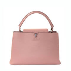 Louis Vuitton Magnolia Leather Capucines MM Bag- PINK color at