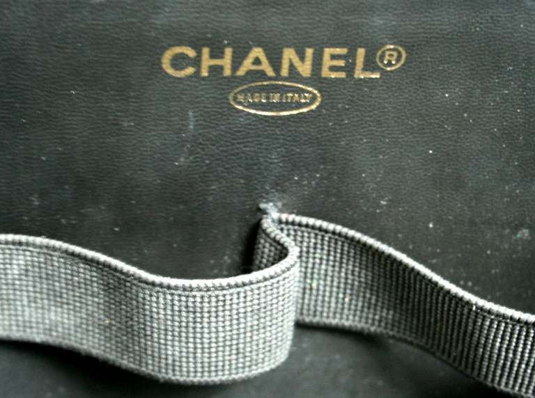 1990's Chanel Black Caviar VAnity Case with Strap at 1stdibs