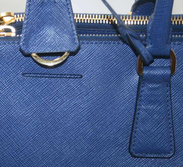 Prada Bluette Saffiano Lux Leather Executive Tote Large 1