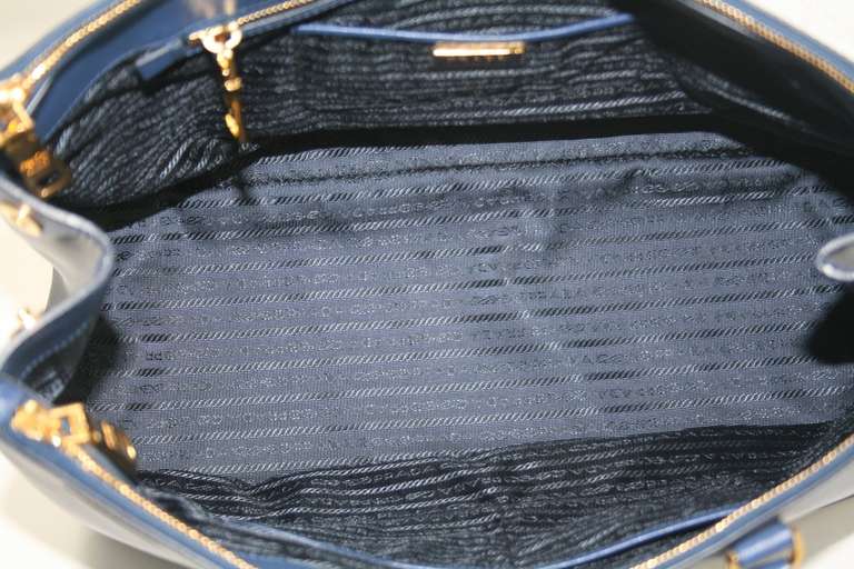 Prada Bluette Saffiano Lux Leather Executive Tote Large 2