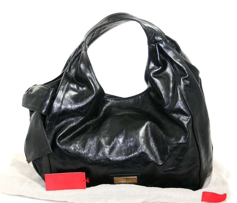 Vlaentino Black Calfskin Nuage Bow Bag 6