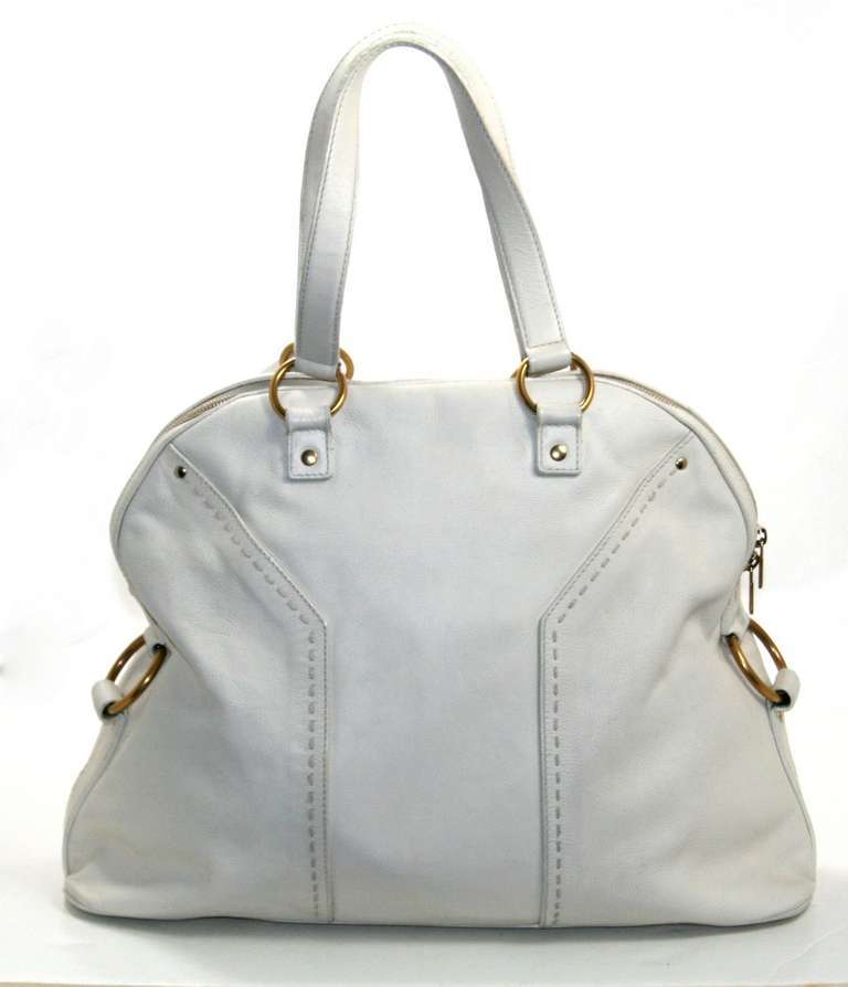 YSL White Leather XL Muse Bag at 1stdibs  