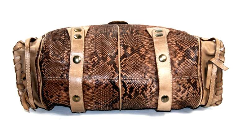 Women's Chloe Beige Brown Python Large Silverado Bag