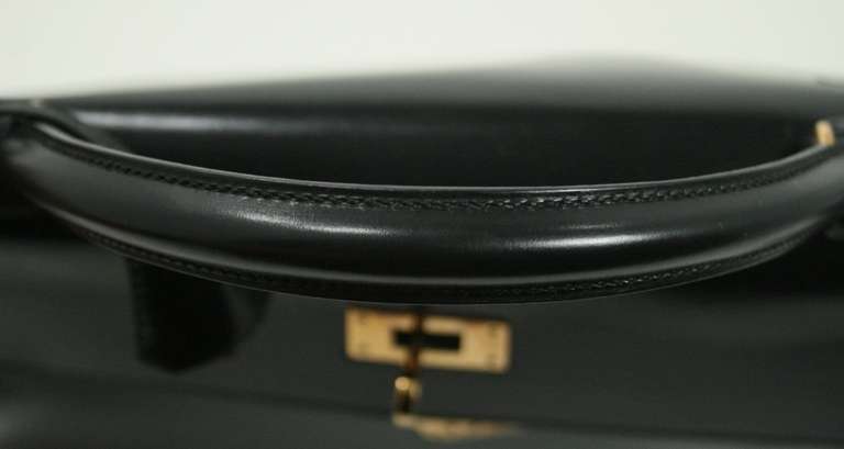 Hermès Vintage Black Box Calf 32 cm Kelly Bag 1