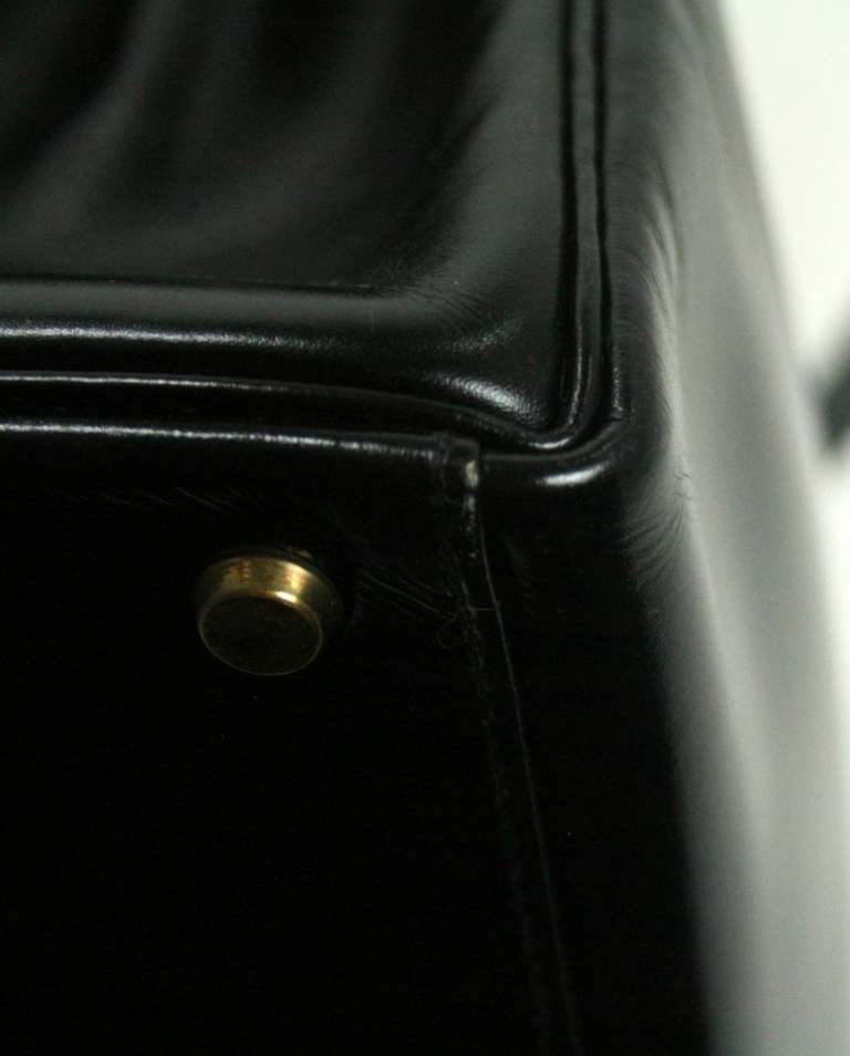 Hermès Vintage Black Box Calf 32 cm Kelly Bag 3