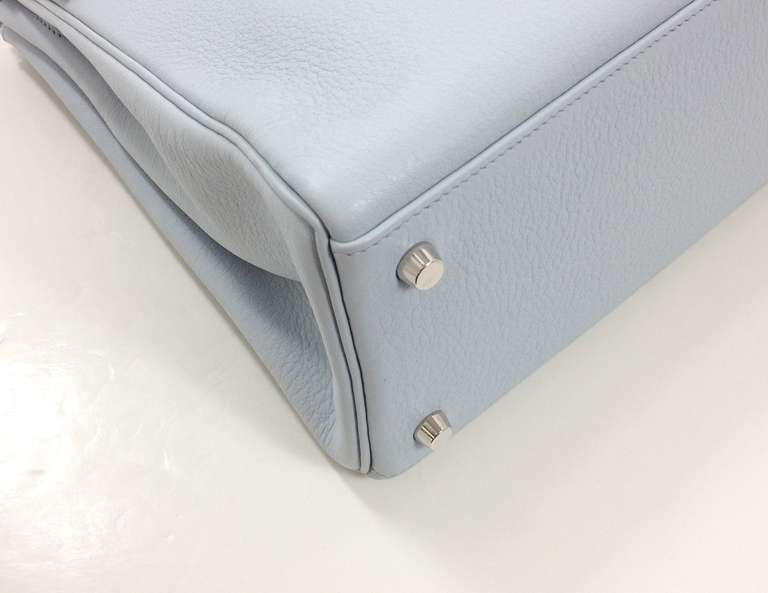 Hermès Arctic Blue Evergrain Leather 32 cm Kelly 1