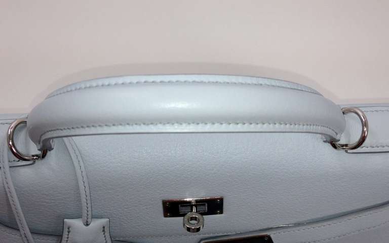 Hermès Arctic Blue Evergrain Leather 32 cm Kelly 2