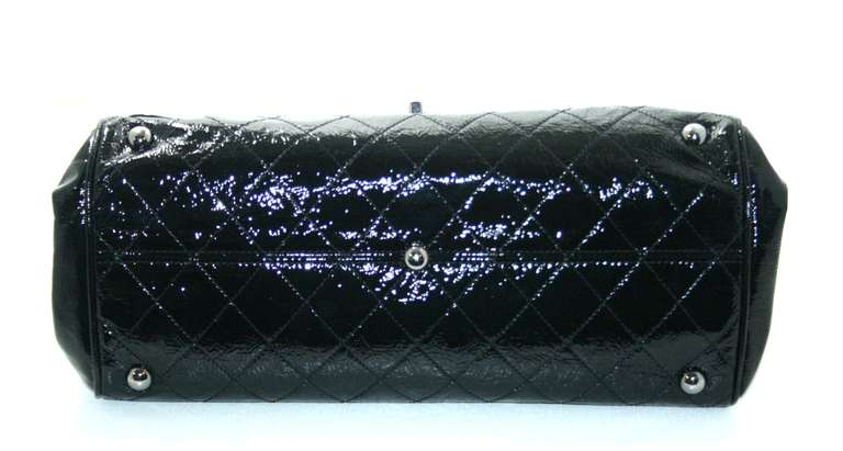 Women's Chanel Black Patent Leather Large Ritz Flap Bag