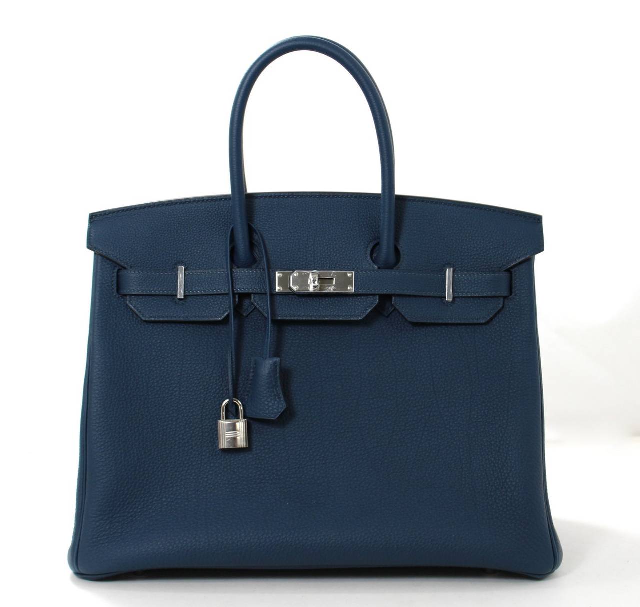 Women's Hermes 35 cm Blue de Prusse Birkin Bag- Togo with PHW