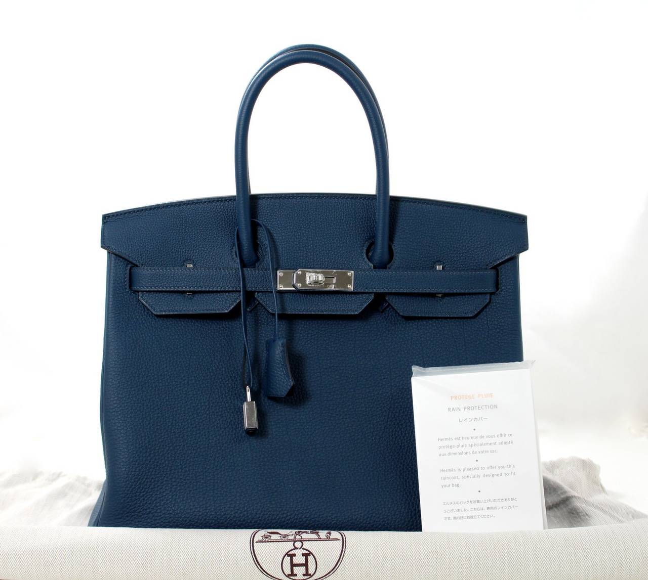 Hermes 35 cm Blue de Prusse Birkin Bag- Togo with PHW 6