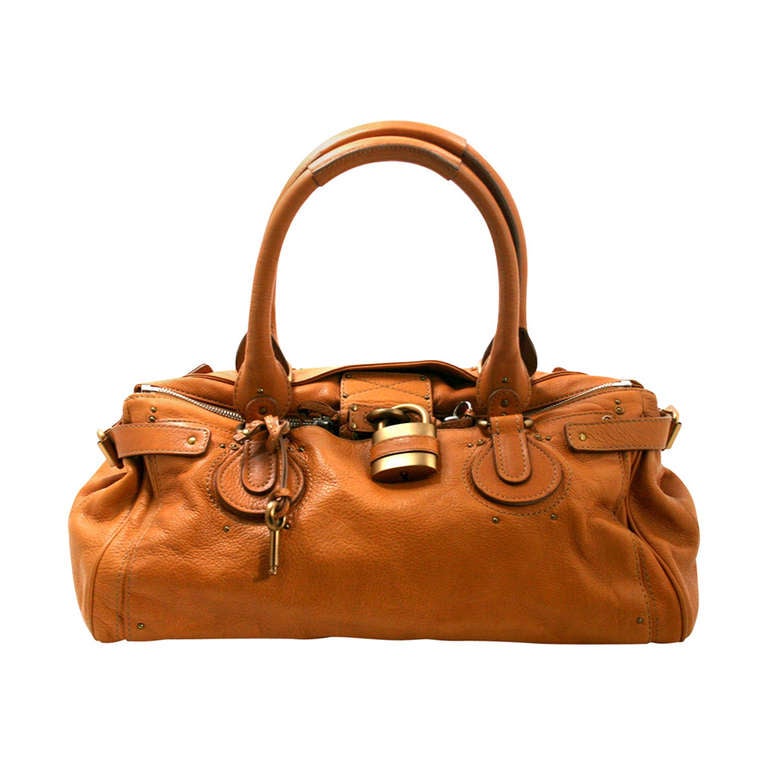 Chloe Whiskey Leather XL Paddington Bag at 1stDibs