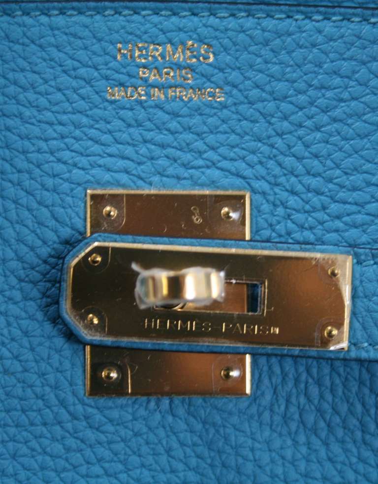 Hermes Birkin Bag in Turquoise Togo Leather Gold Hardware, 35 cm size 1
