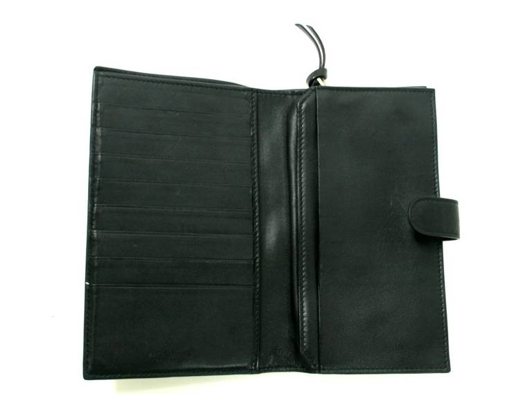 Women's Bottega Veneta Black Leather Continental Clutch Wallet