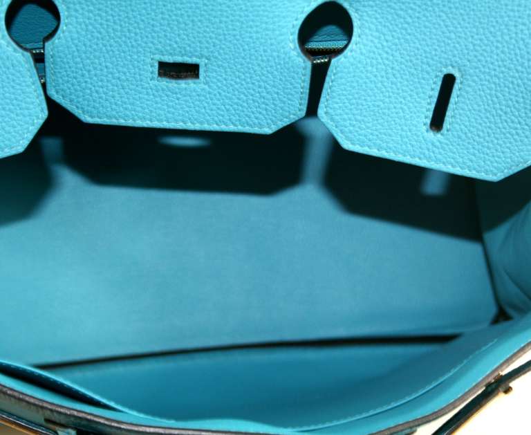 Hermes Birkin Bag in Turquoise Togo Leather Gold Hardware, 35 cm size 2