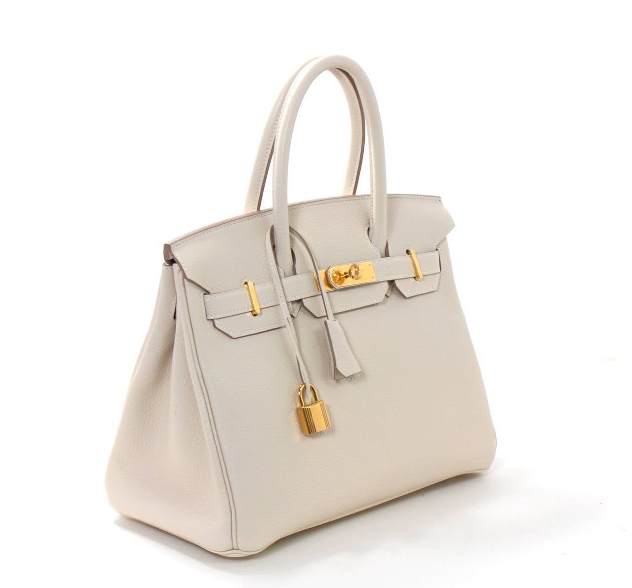 Hermes Birkin 30 Craie White Epsom Leather Palladium Hardware