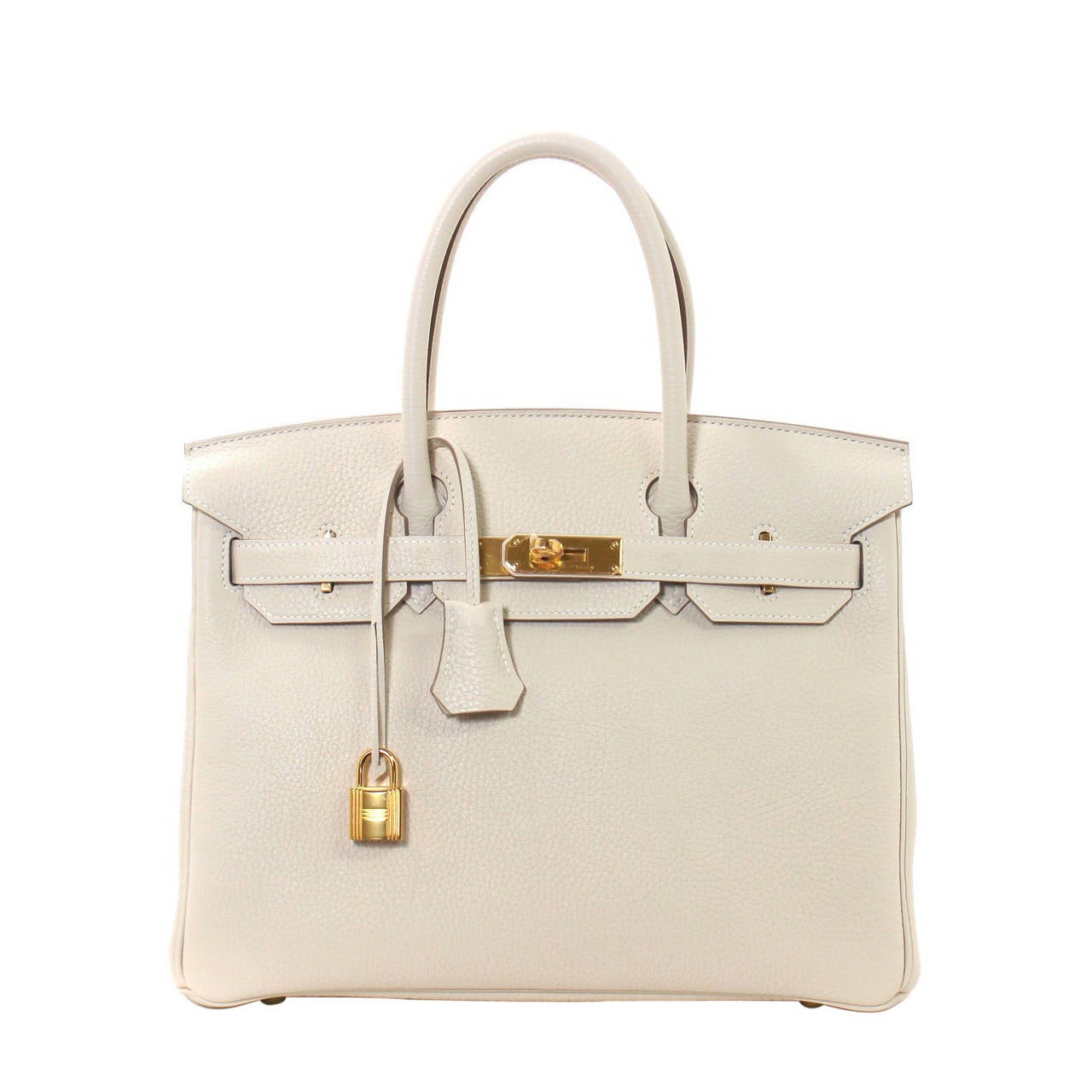 Hermès Birkin 30 White Clemence with Gold Hardware