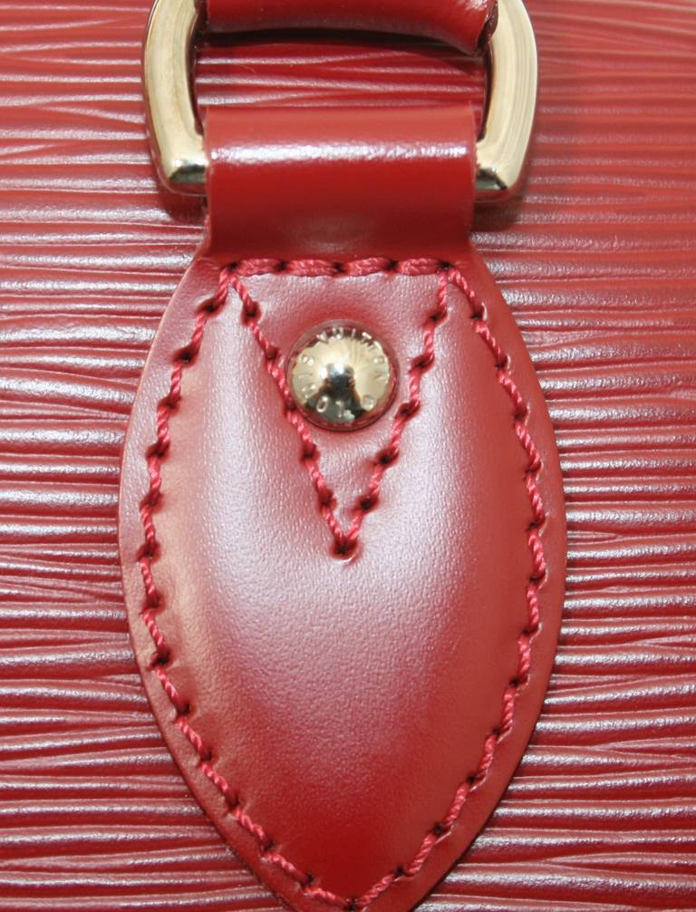 Brown Louis Vuitton Red Epi RUBIS Leather Jasmin Satchel