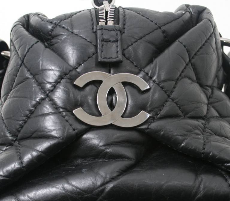 Women's Chanel Black Lambskin Lady Braid Small Tote Satchel Bag
