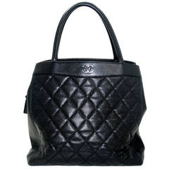 Chanel Black Caviar Leather Tote Bag