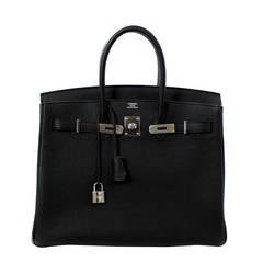 Hermes Black Birkin Bag- Togo Leather, PHW 35 cm size