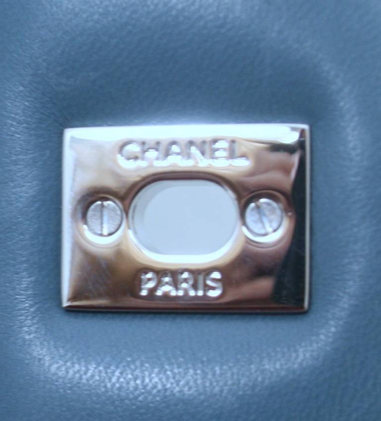Chanel Blue Lambskin Maxi Shoulder Bag 5