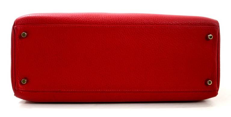 Women's Hermès 35 cm Rouge Casaque Togo Leather Kelly Bag For Sale