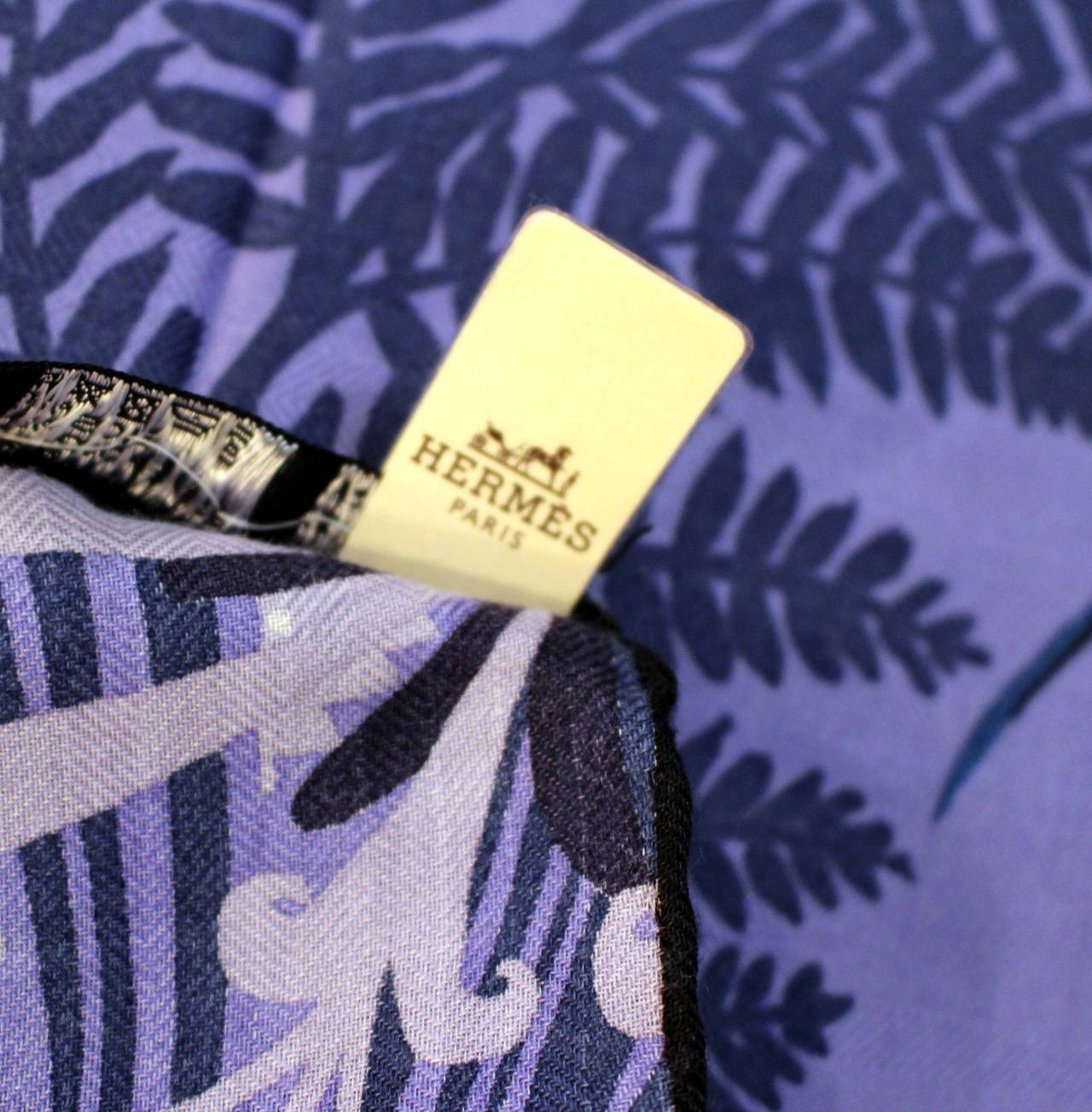 Hermes Lavender Tyger Tyger Cashmere Silk Scarf 140 cm For Sale at ...  