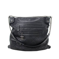 Chanel  Black Leather XL Messenger Bag
