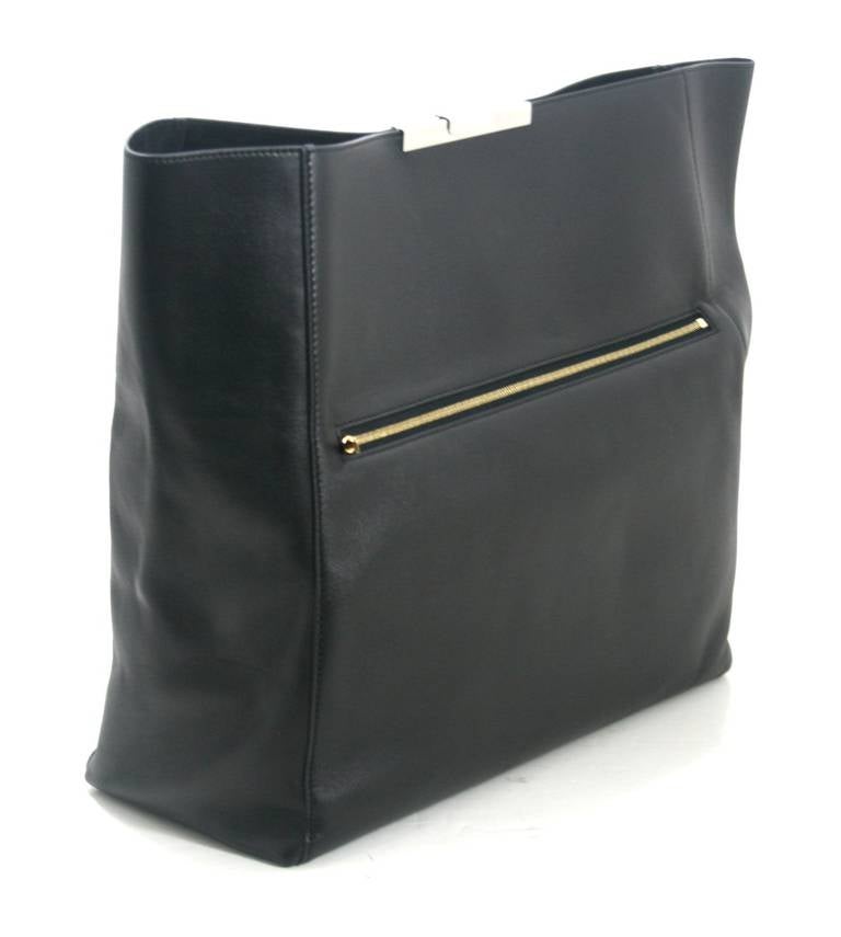 celine white leather clutch  